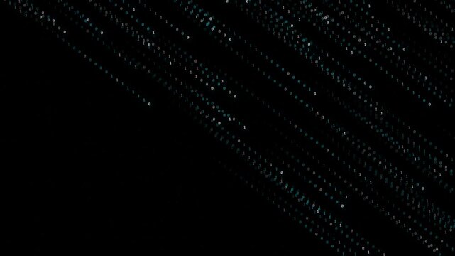 Abstract digital data rain on black background