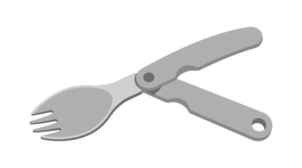 Fototapeta premium Foldable Spork Portable Cutlery for Camping Travel Outdoor Meals