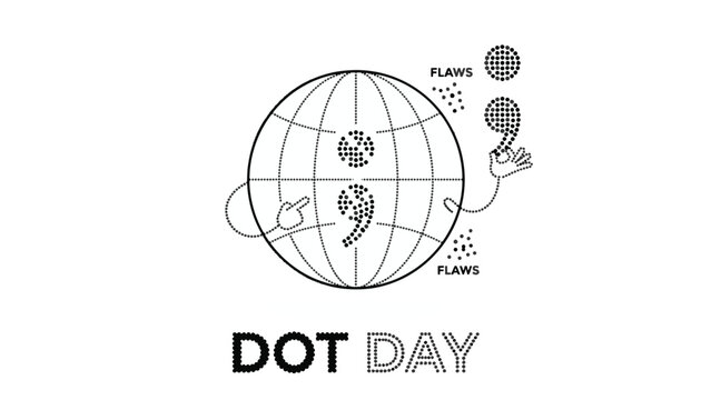 Dot Day Symbolism with Semicolon and Abstract Circles