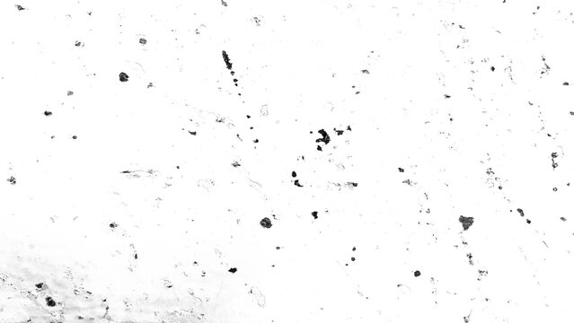屋外で、塗装された壁や金属の表面が経年劣化や風化などで傷んで、剥がれ・腐食・汚れなどのダメージを受けたイメージのグランジ系画像素材　背景・テクスチャー・オーバーレイ・乗算　16:9・8K UHDサイズ（7680 x 4320）透過・半透明PNG／JPEG（背面白・白背景）黒・ブラック・black