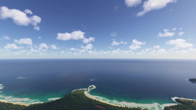 Drone aerial view of Culebra National Wildlife Refuge in Culebra. Puerto Rico