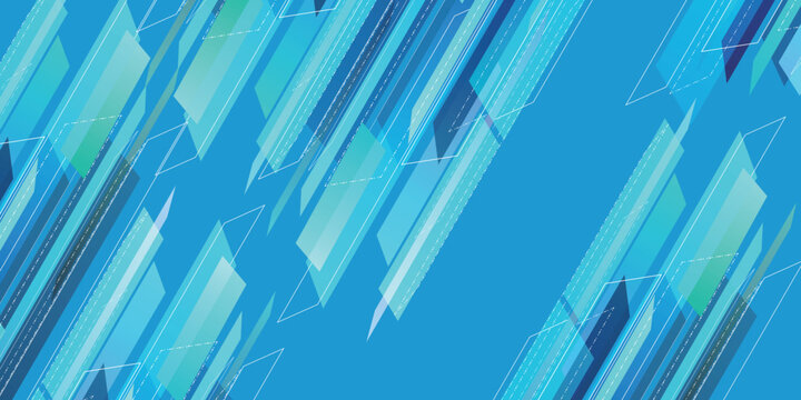 Abstract Blue Geometric Background with Diagonal Shapes