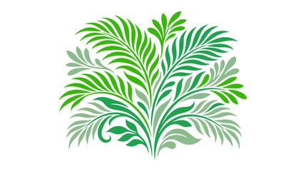 Obraz premium Green Leafy Plant Flourish Decorative Design