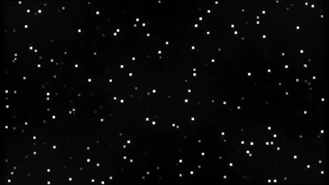 Tiny white dead pixel artifacts blinking on black background.