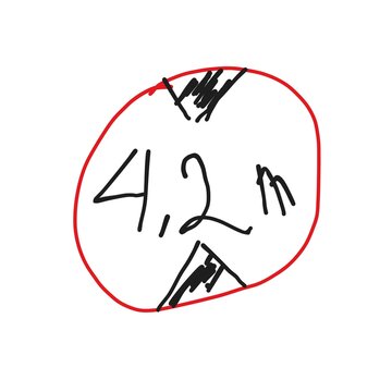 Hand drawn height limit 4.2m traffic sign line art illustration