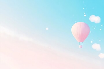 Obraz premium Serene sky with floating hot air balloon
