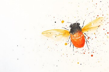 Naklejka premium Whimsical bee in flight