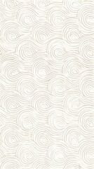 Fototapeta premium Seamless pattern, elegant fluid wave line art, pale beige lines on an off-white background, traditional Asian wave motif