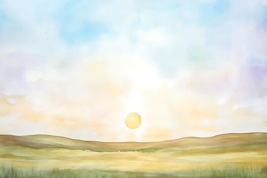 Serene sunset over rolling hills