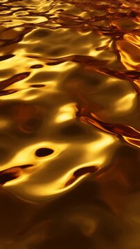 Abstract Liquid Gold Waves Animation Generative AI