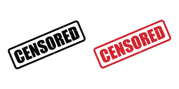 censored red rubber stamp with grunge effect vector illustration