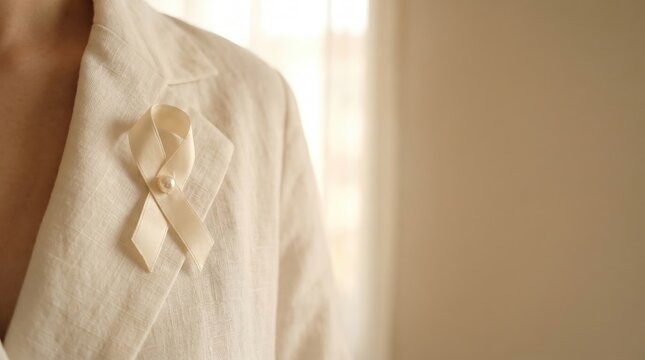 Lungs Awareness Ribbon on Linen Suit for World Lungs Day
