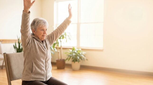 Senior Woman Practicing Yoga for World Lungs Day