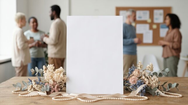 Blank Poster for World Lungs Day Event with Floral Decor