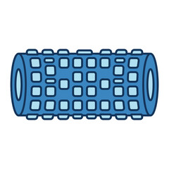 Naklejka premium Blue foam roller for physical therapy and myofascial release exercise