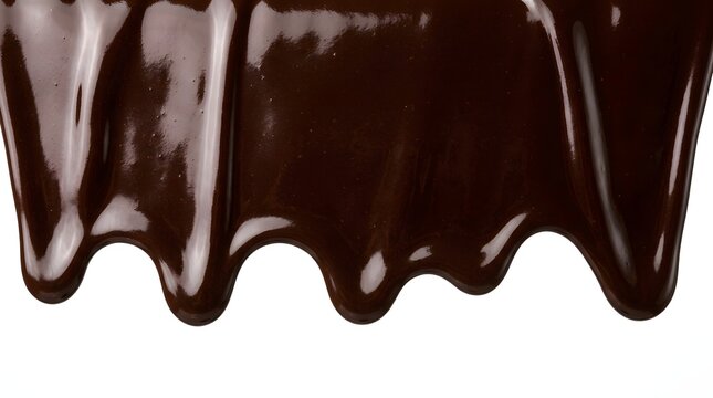Melted Dark Chocolate Dripping Sweet Syrup Background