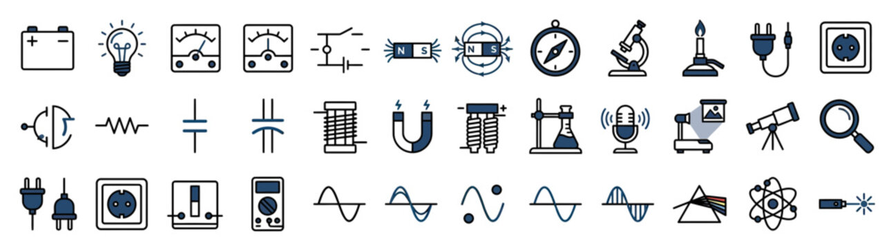 Science and Electricity Icon Set