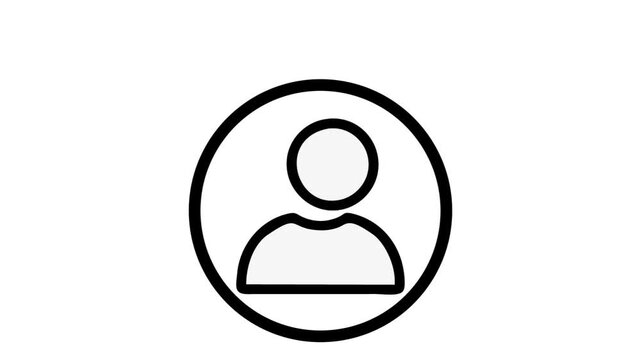Simple black and white user profile icon outline.