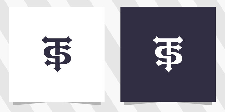 letter st ts logo design vector