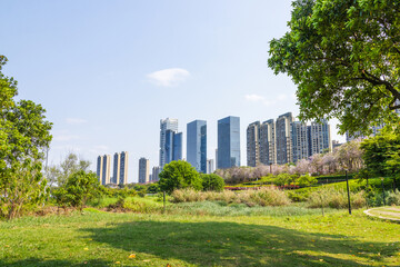 Obraz premium City Parks and Modern Buildings in Shunde, Foshan, Guangdong, China