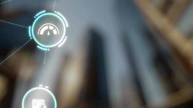 Predictive maintenance icons for industry, automation, smart factory and manufacturing showing data analysis, monitoring, robotics and system optimization with advanced maintenance solutions. Gist