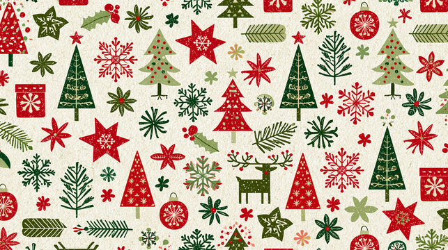 christmas tree seamless pattern