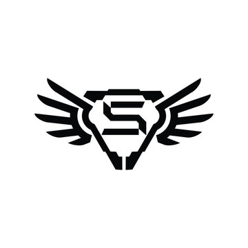 Letter S wing logo design vector