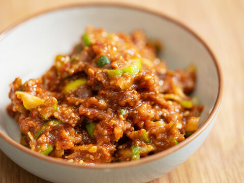 Seasoned red pepper paste or soybean paste