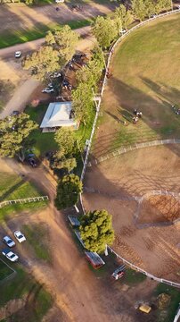 Aerial View of Rural Rodeo Arena and Equestrian Grounds