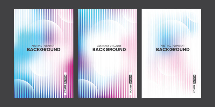 Modern Abstract Gradient Striped Background Poster Template with Blue Pink Blend