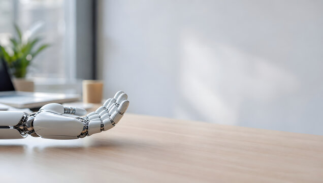 robot hand on table