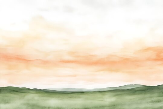Serene sunset over rolling hills