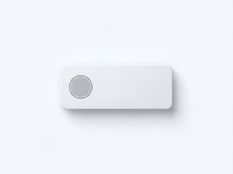 Minimalist white toggle switch button isolated on white background