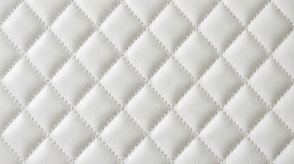 Obraz premium Elegant diamond quilted white leather texture for interior design and fashion