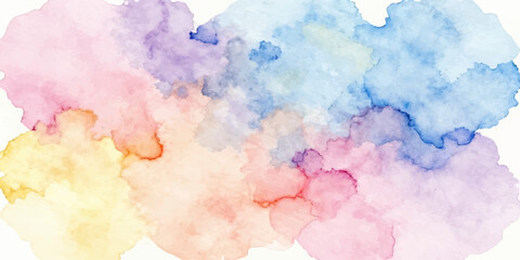 Obraz premium Abstract Blue Watercolor Cloudscape Background with Hand Painted Sky Texture, Soft Light, Vintage Paper and Grunge Nature Inspired Design