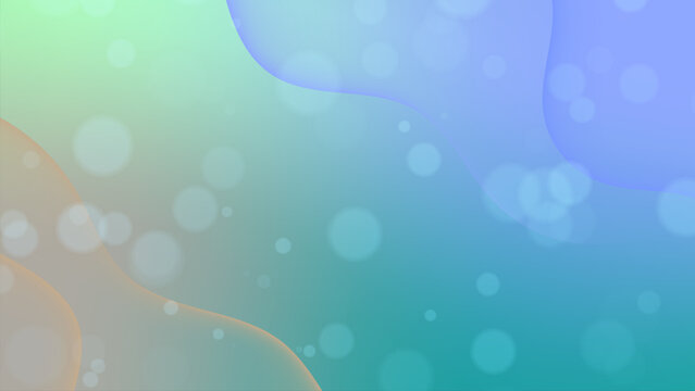Abstract Teal and Blue Fluid Gradient Background with Bokeh Light Effects