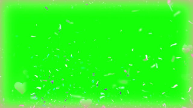Inspiring motivational quote animation with falling colorful confetti on a green screen background for video editing