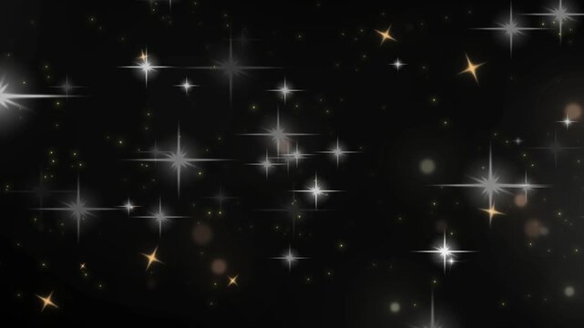 Motivational quote display with glowing golden and white starry background for inspirational social media content with dynamic background shimmering