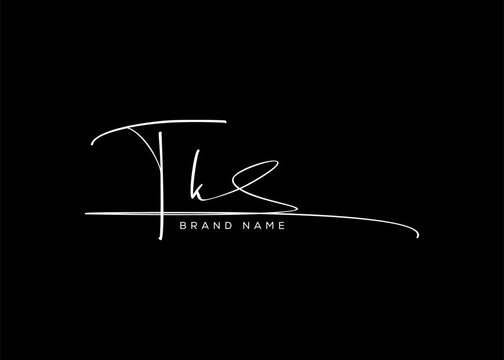 TK letter beauty cursive handwriting logo. vector logo| abstract logo| minimalist logo| brand identity| calligraphy design.