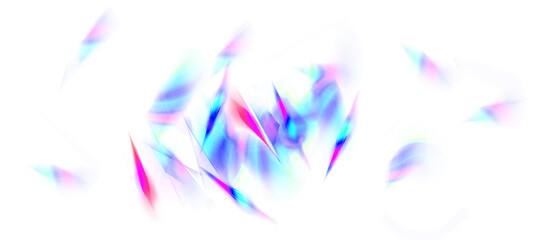 Obraz premium Colorful rainbow pink purple blue green yellow prism light bokeh flare effect for your design, prism light overlay on transparent background PNG