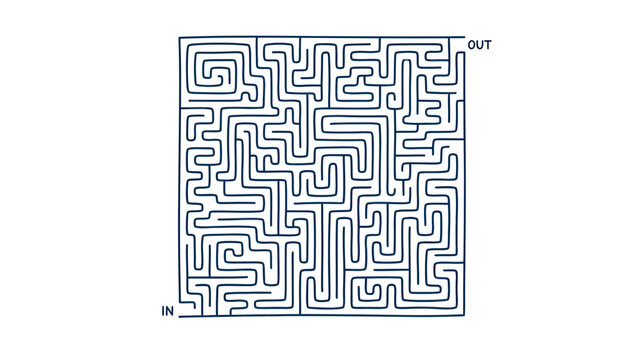 Complex Maze with Entrance and Exit
