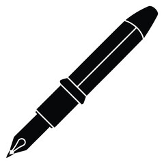 Fototapeta premium Black fountain pen with elegant tip and cap ring
