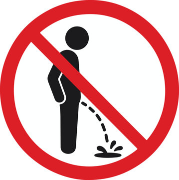 No peeing sign vector illustration isolated on white background