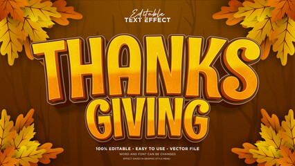 Thanksgiving 3d editable text effect © DzakiraStudio