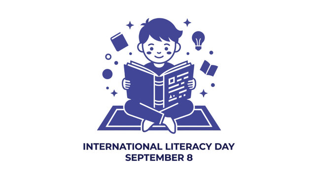 Boy Reading Book, International Literacy Day