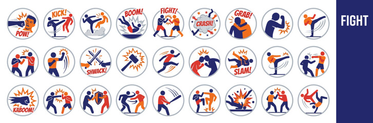 Action Icons: Combat and Conflict Scenes