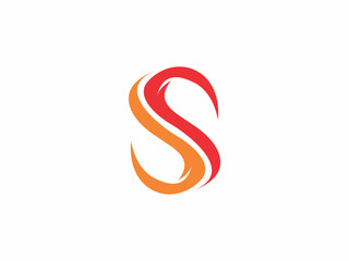 Fototapeta premium Abstract Dynamic Letter S Red and Orange Flame Logo Vector Design for Energy and Tech Business Branding Concept