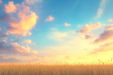 Obraz premium Golden fields under a vibrant sky