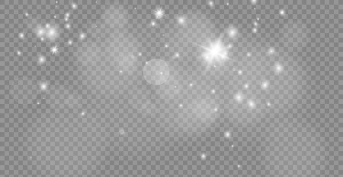 White dust glow sparkle particle magical shine abstract background festive light effect