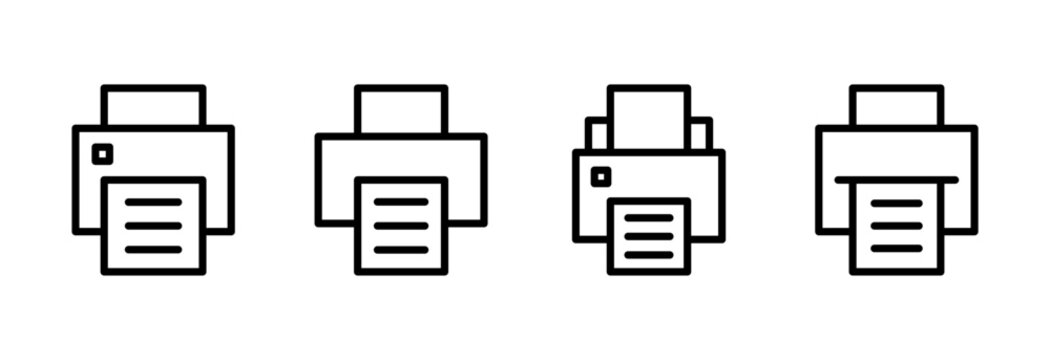 Print icon set vector. printer sign and symbol
